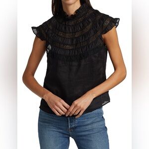 Frame lace inset short sleeve (NWT)
